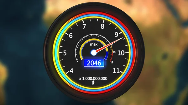 Earth Population Meter 2046 Illustration — Stock fotografie