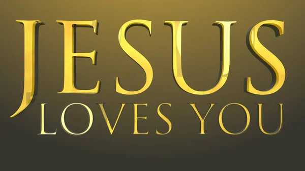 Jesus Loves You Text 3D Illustration