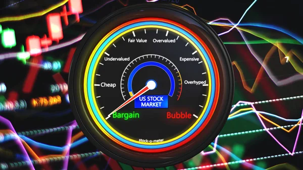 Stock Market Bubble Meter Illustration — стокове фото