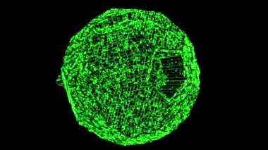 4K Futuristik Siberpunk Sc-Fi Hedron 3D Animasyon 1