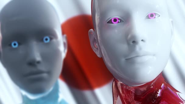 Androids Artificiell Intelligens Japan Concept — Stockvideo