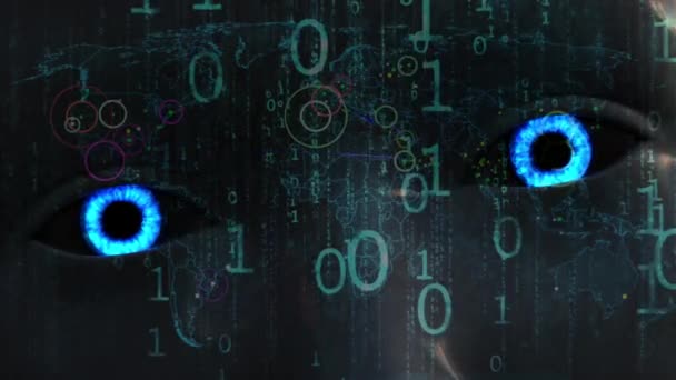 Artificial Intelligence High Tech Digital Hacker War — Stock Video