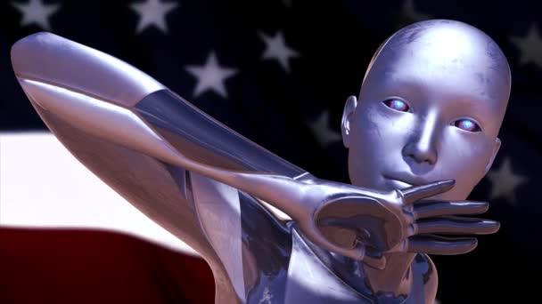 Usa Artificial Intelligence Concept — Video Stock