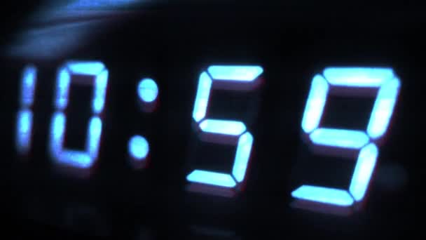 Digital Clock Turn Futuristic Design — Stock Video
