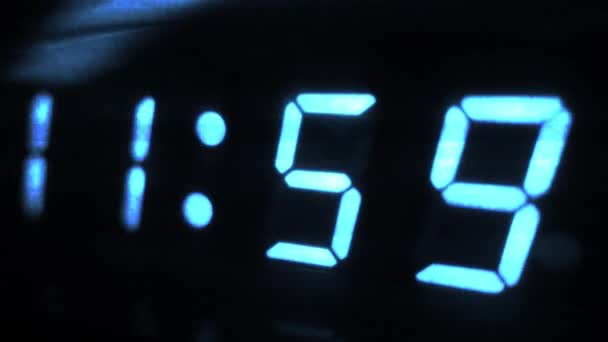 Digital Clock Turn Futuristic Design — Stock Video