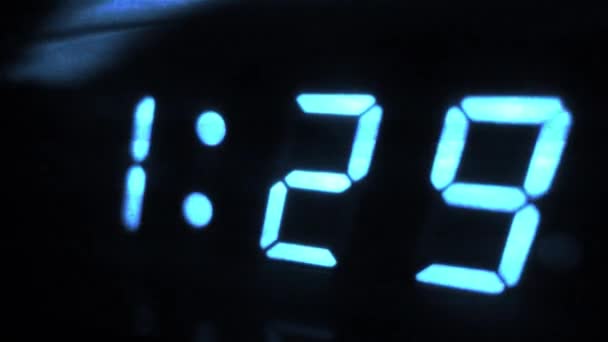 Digital Clock Turns Sci Design — Stock Video