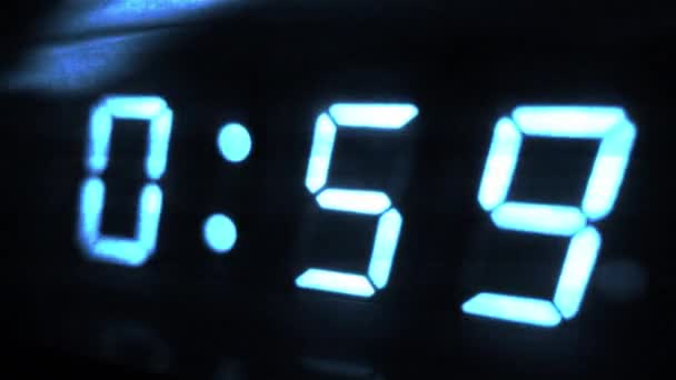 Digital Clock Turns Sci Design — Stock Video