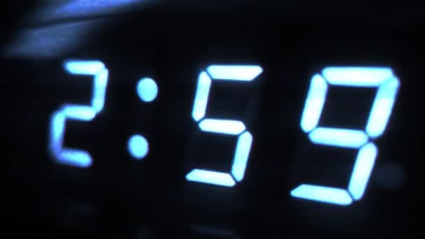 Digital Clock Turns Sci Design — Stock Video