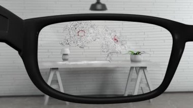 AR Gözlük Kavramı 1 ile 4K Molekül Modelleri İzleme