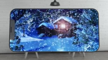 4K Karlı Noel Sahnesi Telefon 2 'de