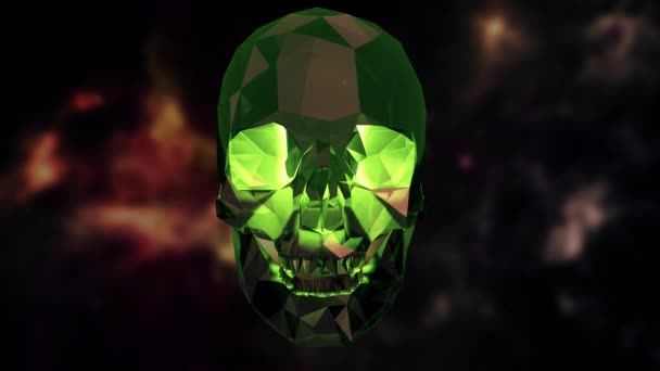 Multicolor Halloween Glass Diamond Skull Looping Animation — Stock Video