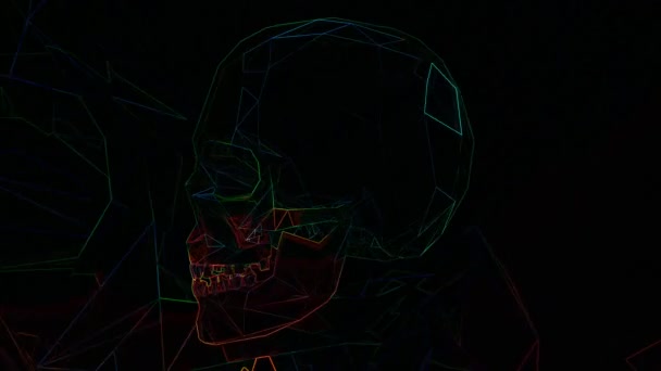 Rotating Skull Loop Halloween Comic Art — Stockvideo