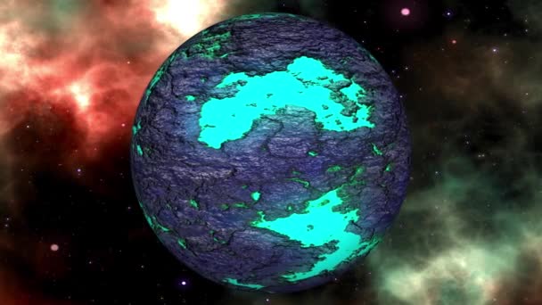 Fantasy Science Fiction Planet Het Heelal Naadloze Lus — Stockvideo