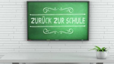 4K Chalkboard with Back to School German text