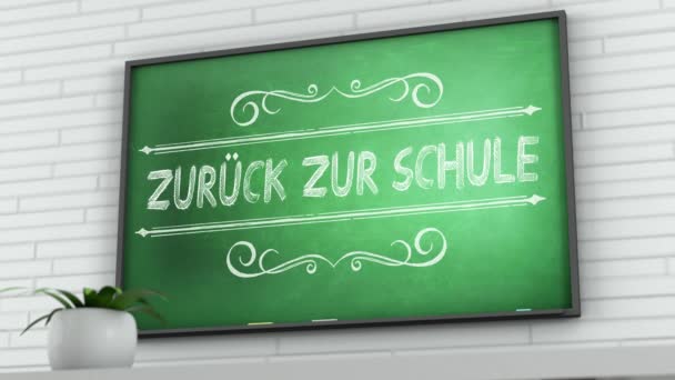 Chalkboard Back School German Text — Stock video