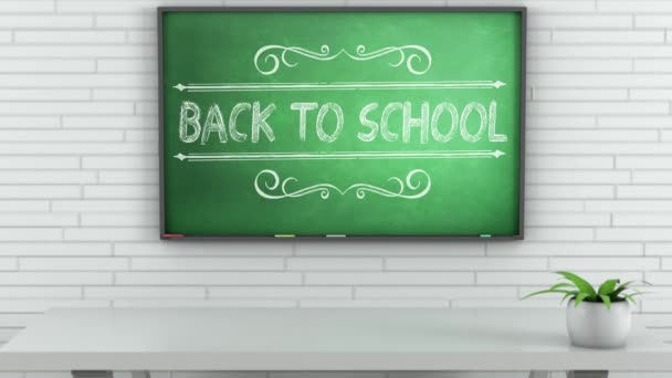 Chalkboard Κείμενο Επιστροφή Στο Σχολείο — Αρχείο Βίντεο