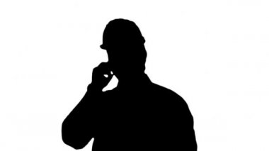 Cep telefonu silueti 4 ile İnşaat İşçisi Mühendisi