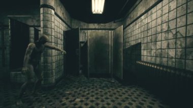 Çılgınca Sanatoryum Banyosunda 4K Zombi 3 boyutlu Animasyon