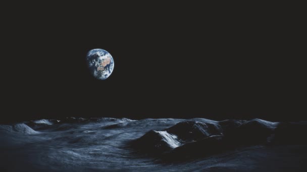Vista Tierra Desde Una Animación Cinematográfica Asteroides — Vídeos de Stock