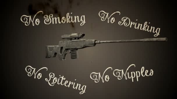 Usa Gun Control Prohibition Concept Vintage Animation — Vídeos de Stock
