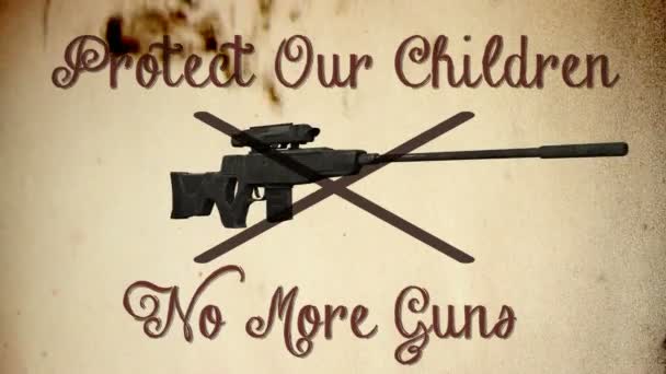 Usa Gun Prohibition Protect Our Children More Guns Vintage Animation — Vídeo de stock