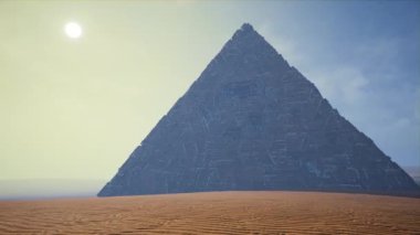 4K Uzaylı Piramidi Çöl Bilim-Kurgu 3D Animasyonu