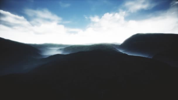 Cinematic Aerial Surrealistisk Över Highlands Animering — Stockvideo