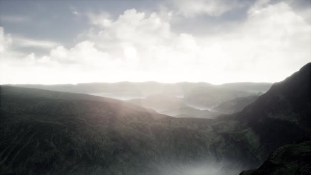 Cinematic Aerial View Massive Highland Landscape Animation — Stock video