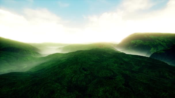 Cinematic Aerial View Highlands Fantasy Animatie — Stockvideo
