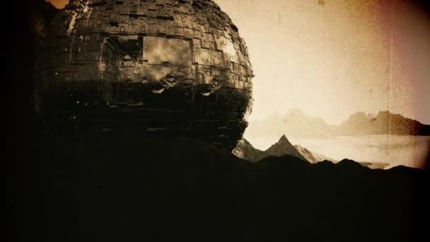 Enigmático Alien Sphere Cinematic Vintage Animation — Vídeo de stock