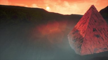 4K Dünya Dışı Gizemli Bilim-Kurgu Piramidi 3 boyutlu Sinema Animasyonu