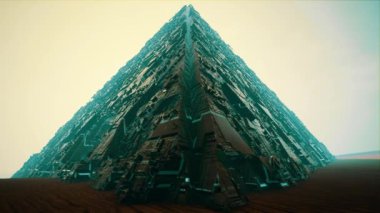 4K Dünya Dışı Bilim-Kurgu Piramidi Çöl Fantezisi 3D Animasyon