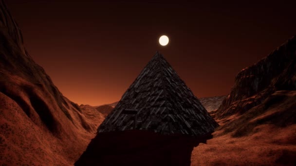 Extraterrestrial Fantasy Pyramid Red Planet Cinematic Animation — 비디오