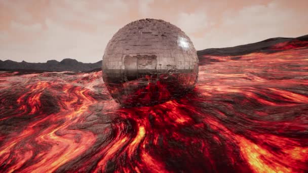 Esfera Fantasía Extreme Lava Flow Cinematic Animation — Vídeo de stock
