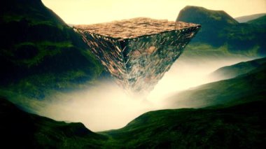 4K Yansıtıcı Gizemli Ters Sinema Piramidi 3 boyutlu Animasyon