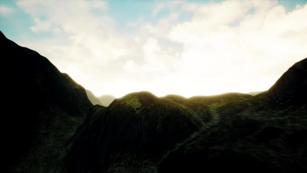 Misty Highlands Aerial Animation — стокове відео