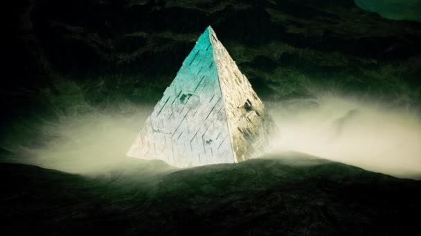 Mysterious Alien Pyramid Animazione Cinematografica Fantasy — Video Stock