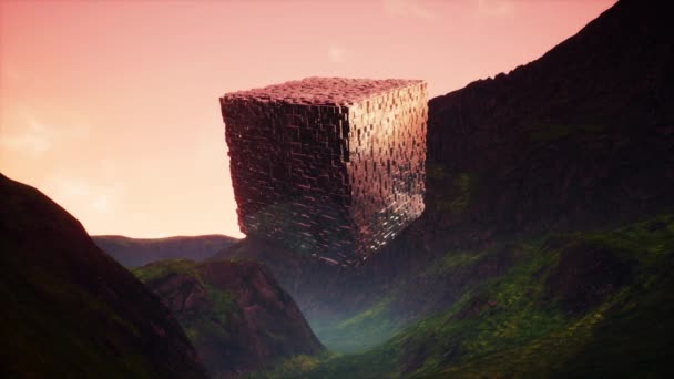 Mysterious Fantasy Cube Κινηματογραφική Sci Animation — Αρχείο Βίντεο