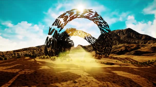 Strange Alien Shape Arid Landscape Fantasy Animation — 비디오