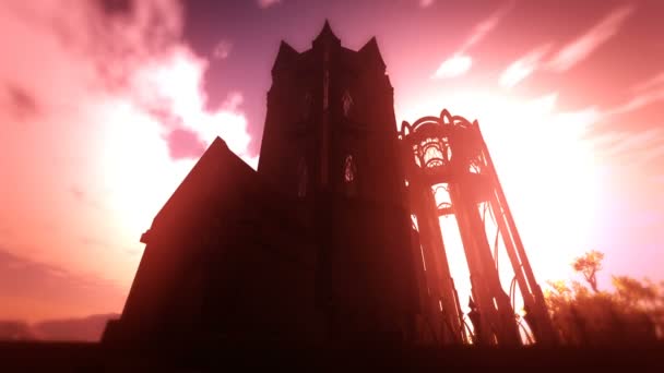 童话世界3D动画中的幻想城堡 — 图库视频影像