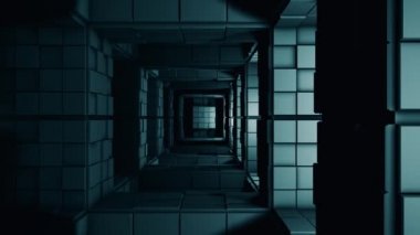 4K Bilim-Kurgu Minimalist Küp Maze Fantezi 3D Animasyon