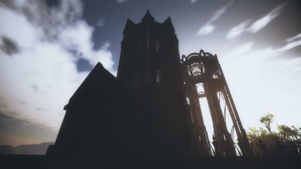 Spooky Fantasy Castle Mystery Land Animation — стоковое видео