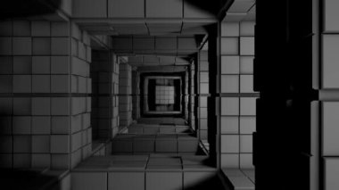 4K Bilim-Kurgu Minimalist Küp Maze Modern Fantezi Ütopyası 3D Animasyon