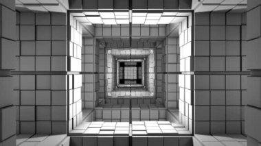 4K Bilim Kurgu Minimalist Küp Maze Modern Fantezi Ütopyası 3D Animasyon