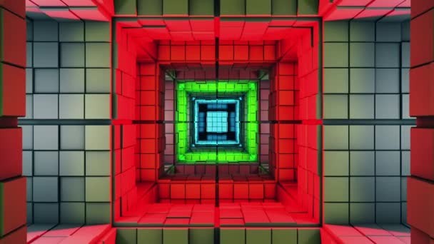 Sci Multicolor Minimalist Cube Labyrinth Modern Fantasy 3D动画 — 图库视频影像