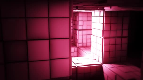 Sci Utopia Creepy Cube Labyrinth Fantasy Animation — Stock video