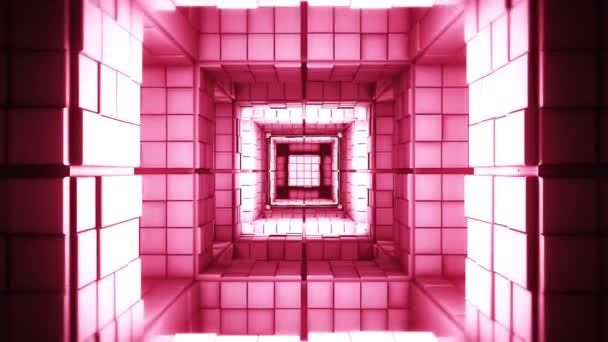 4K科幻小说最低限度方块迷宫穿越幻想乌托邦3D动画 — 图库视频影像