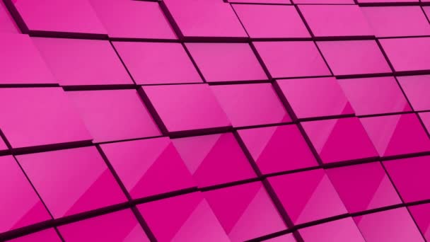 Minimaliste Réfléchissant Magenta Cubic Blocky Wall Animation Fond — Video