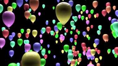 4K Renk Değiştiren Pastel Partisi Balonları Matte 3B Canlandırmasıyla Yükseliyor