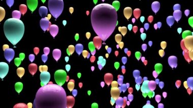 4K Pastel Renk Partisi Balonları Matte 3D Canlandırması ile Yükseliyor